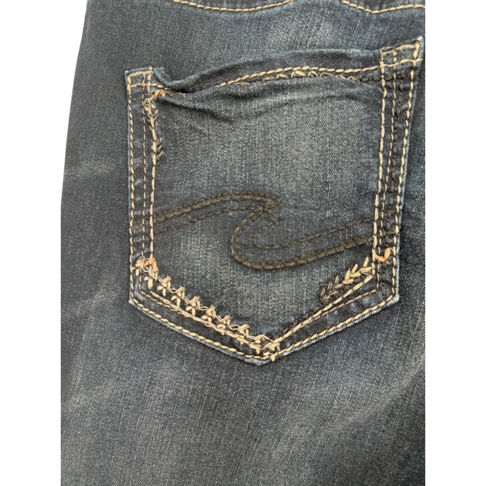 Silver Jeans Co Womens Suki Mid Rise Slim Bootcut Jeans Dark Wash Denim Size 18 - Picture 12 of 14